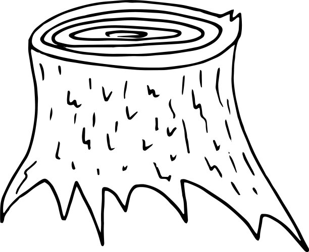 树桩草图手绘涂鸦图标卡图片下载