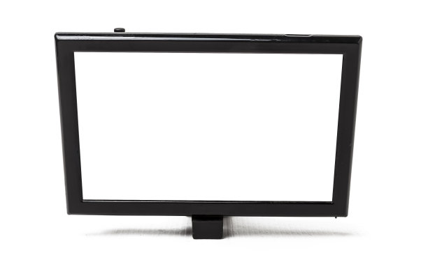 触摸屏显示器显示导航，后视图摄像头和汽车多媒体在一个白色孤立的背景。音频和视频电子运输图片下载
