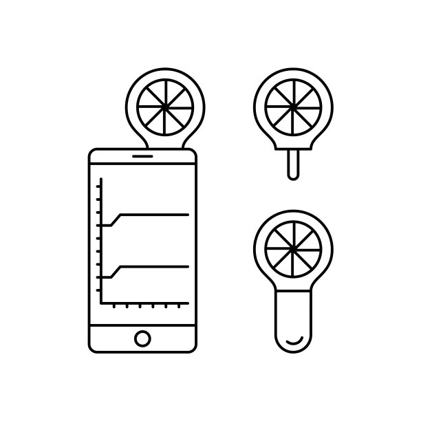 移动峰值流量计线性图标集图片下载
