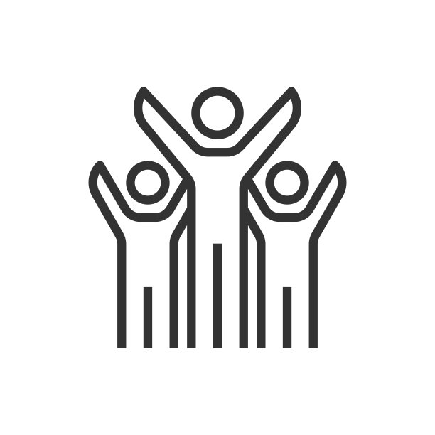 人们举起双手庆祝团队合作成功商务矢量图标图片下载