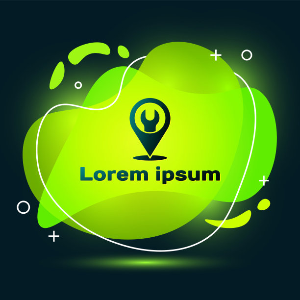 黑色位置与扳手图标隔离图片下载