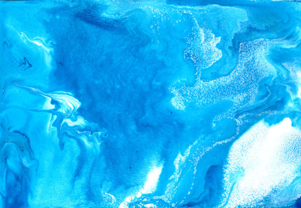 抽象流体艺术背景。蓝色、紫色和白色混在一起。美丽的创意印刷。抽象艺术手绘。原来的艺术品。颜色溅在纸上。室内的照片图片下载