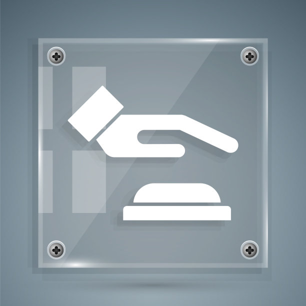 白色掌纹识别图标孤立在灰色图片下载