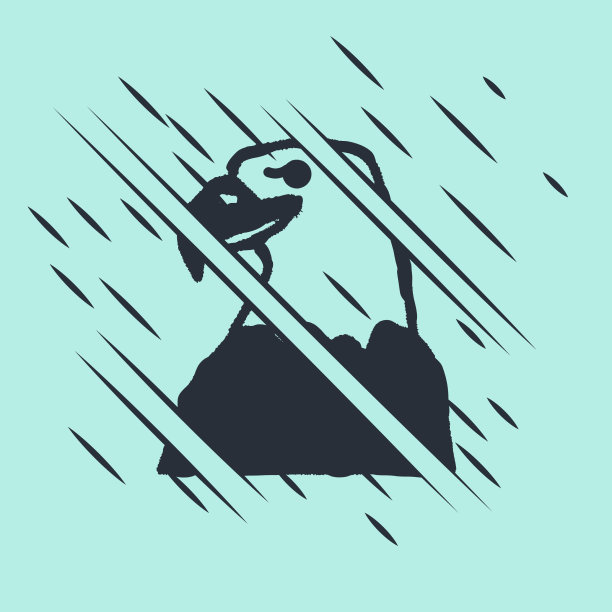 在绿色背景上孤立的黑鹰头图标图片下载