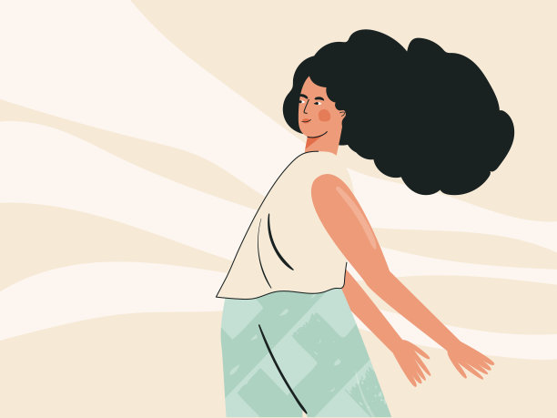 美丽女孩练习瑜伽呼吸冥想感觉平静。现代手绘矢量插图的女性美和心理女性气质，女权主义图片下载