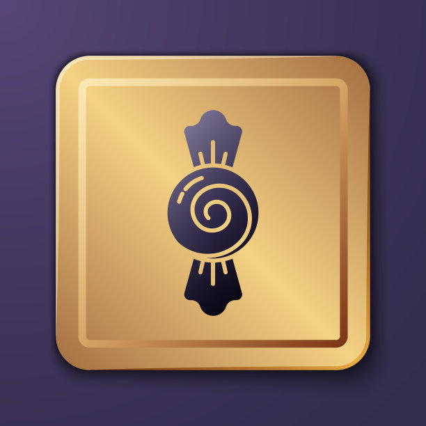 紫色糖果图标孤立在紫色背景图片下载