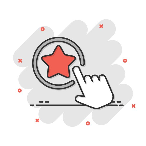 点击漫画风格的忠诚卡图标。手奖励卡通矢量插图上白色孤立的背景。折扣飞溅效应的经营理念。图片下载