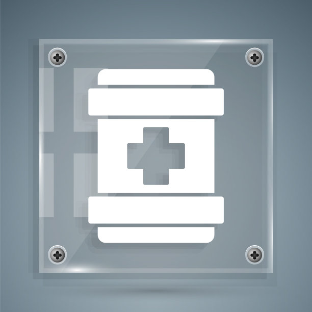 白色急救箱图标孤立在灰色图片下载