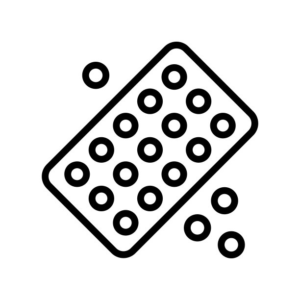 药物顺势疗法包装线图标矢量插图图片下载