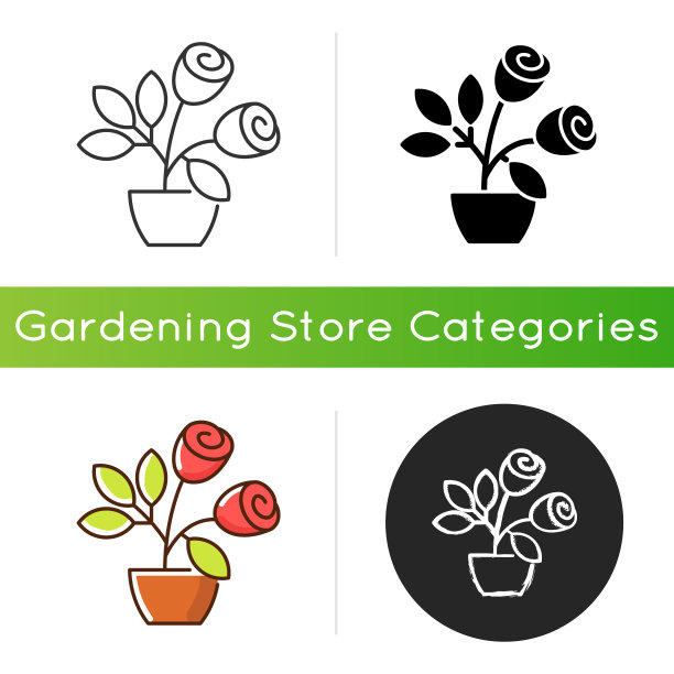 玫瑰花丛图标图片下载