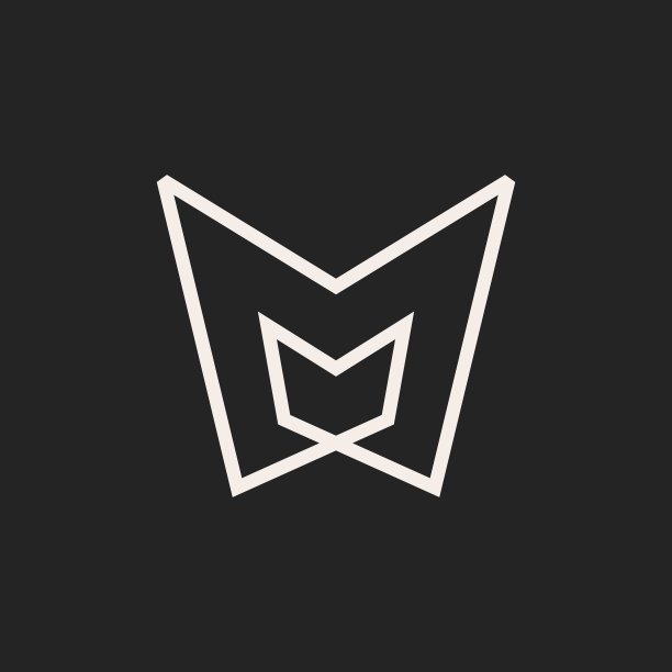 M字母标记MM，时尚复古矢量图标插图图片下载