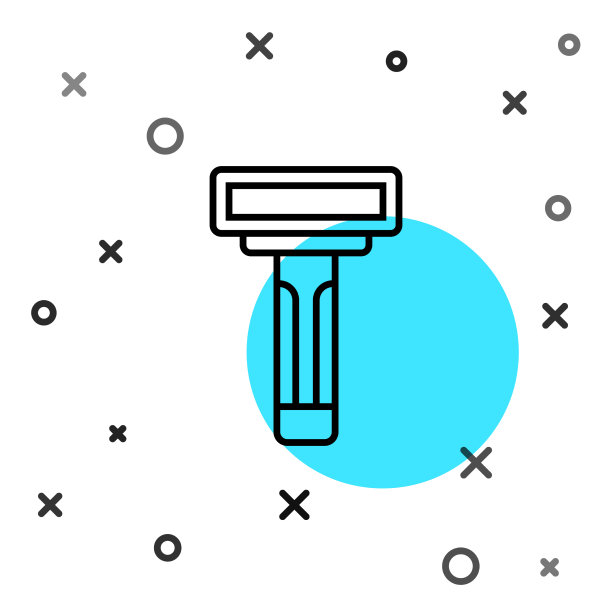 黑线剃须刀图标孤立在白色上图片下载