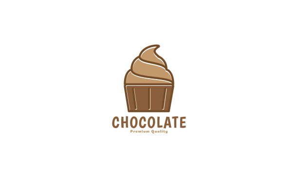 彩色蛋糕美味棕色巧克力标志图标图片下载