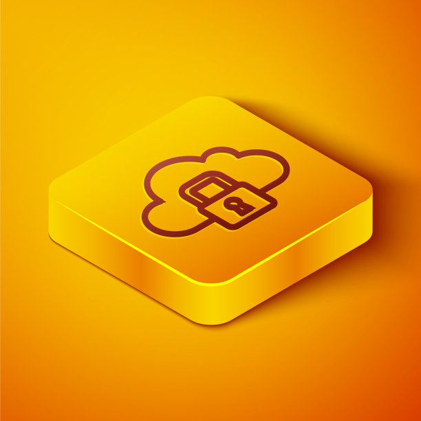 等距线云计算锁定图标隔离图片下载