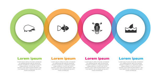 设刺猬鱼、野猪头和鱼翅图片下载