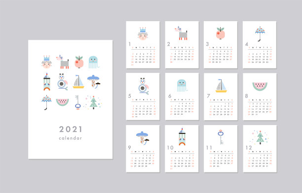 2021年艺术日历。图片下载