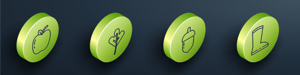 设置等长的苹果叶或橡子叶和图片下载