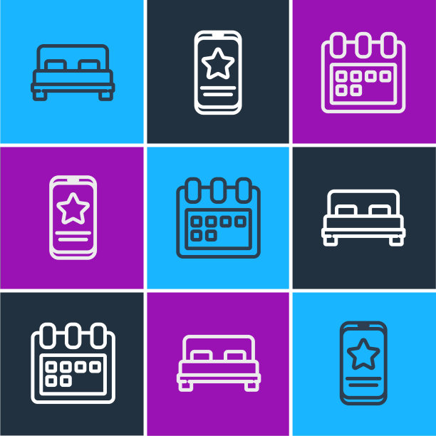 设置行大床日历和移动与复习图片下载