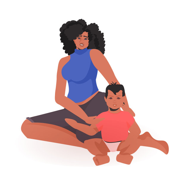 年轻的非洲裔美国母亲与新生儿玩耍图片下载