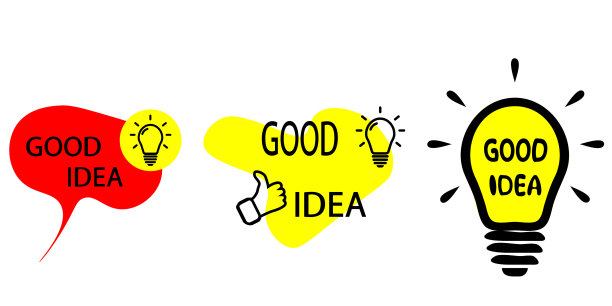 好主意横幅快速提示徽章与光图片下载