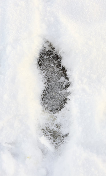 脚步在雪地图片下载