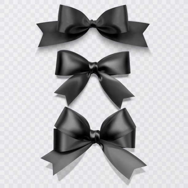 设置现实的蝴蝶结丝带黑色图片下载