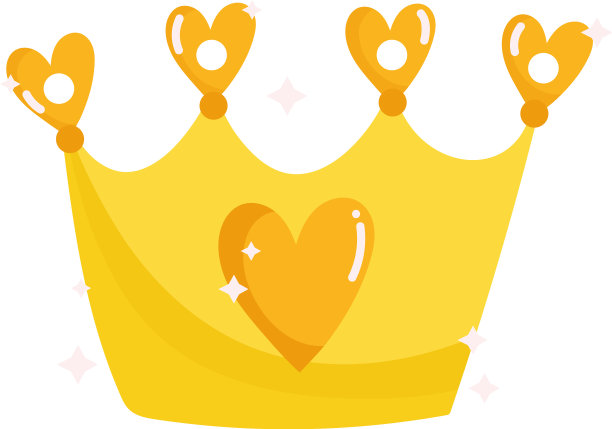 金色皇冠心形珠宝王室卡通图标图片下载