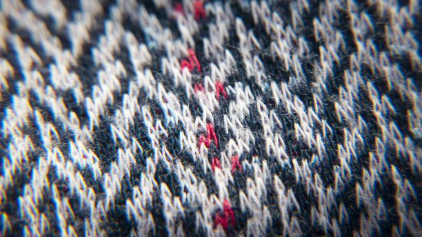 黑色，白色和红色针织面料图片下载