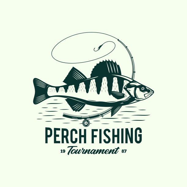 鲈鱼垂钓徽章图片下载