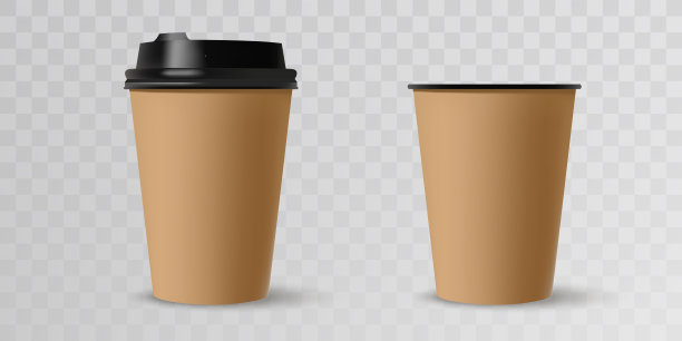 咖啡杯。咖啡馆，企业形象设计的模型模板。一次性纸餐具。矢量模板的热饮。矢量插图EPS10图片下载