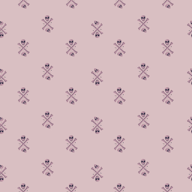 小头骨和骨骼构成无缝模式图片下载