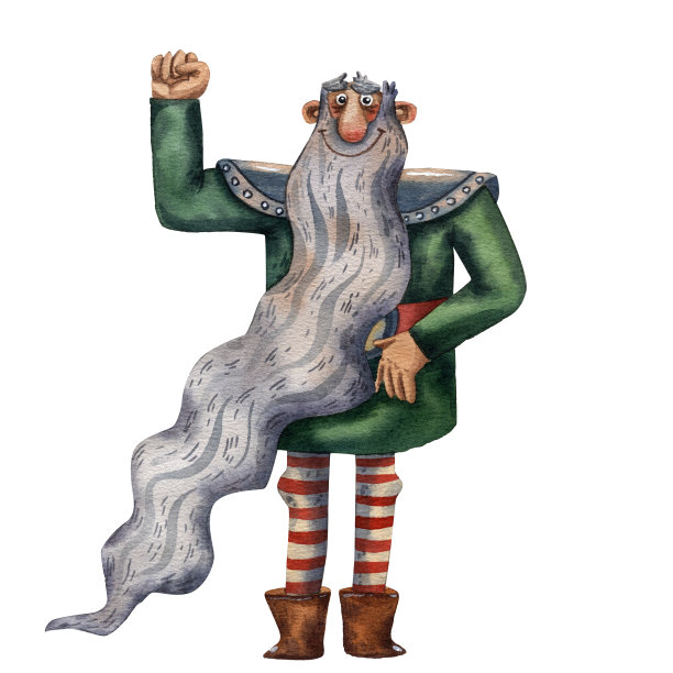 卡通插画：有趣的维京人肖像。高大男子，穿着古老的衣服，留着胡须，戴着头盔。可爱的卡通人物，中世纪维京人，传统男子肖像图片下载