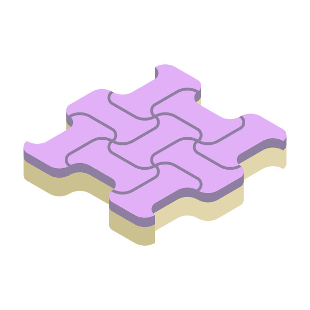 混凝土铺装块路面或砖面矢量图标设计。图片下载