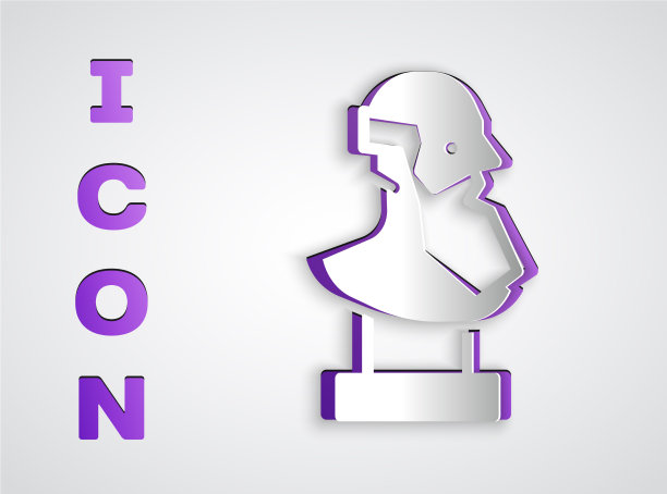 剪纸古代半身像雕塑孤立上图片下载