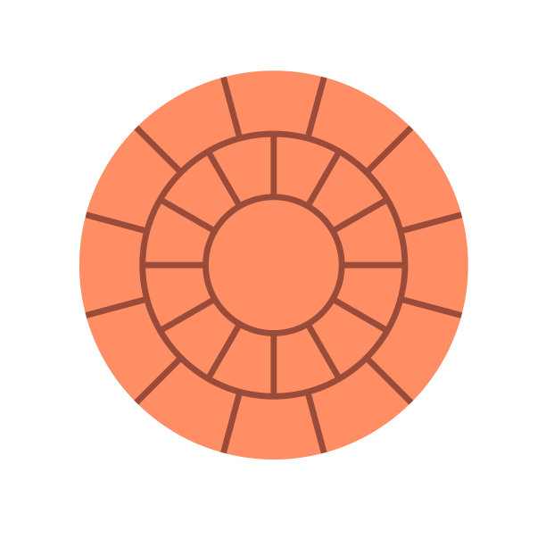 混凝土铺装块路面或砖面矢量图标设计。图片下载