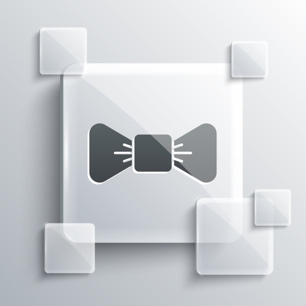 灰色蝴蝶结图标孤立在灰色背景图片下载