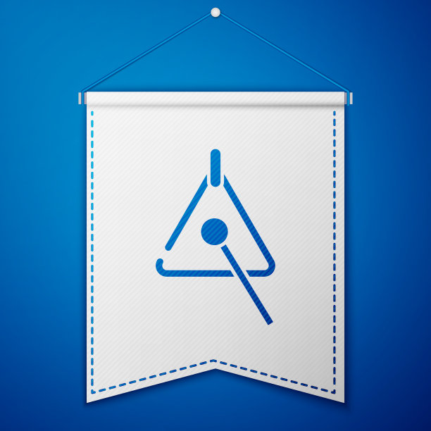 蓝色三角形乐器图标隔离上图片下载