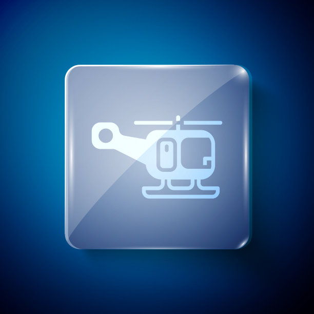 白色救援直升机飞行器图标图片下载