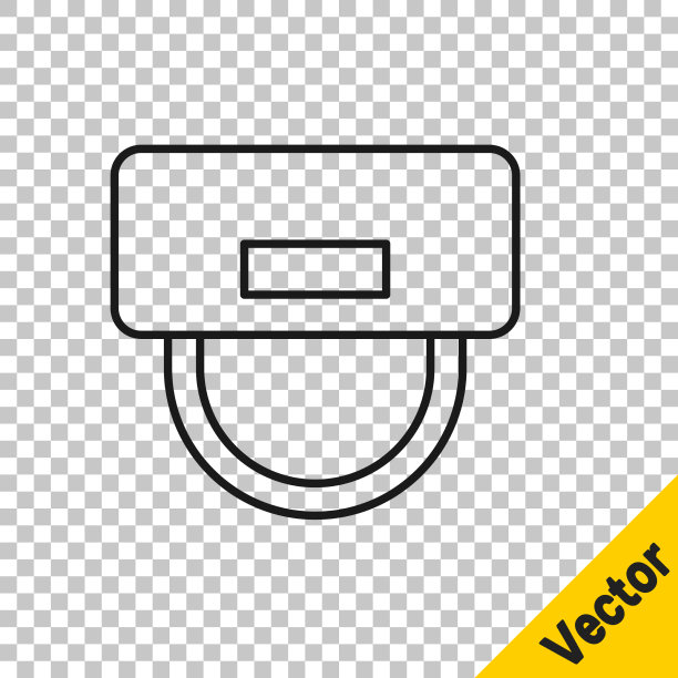 黑线行李员帽图标孤立图片下载