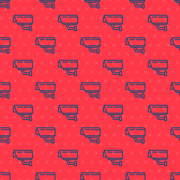 蓝线安全摄像头图标隔离无缝图片下载