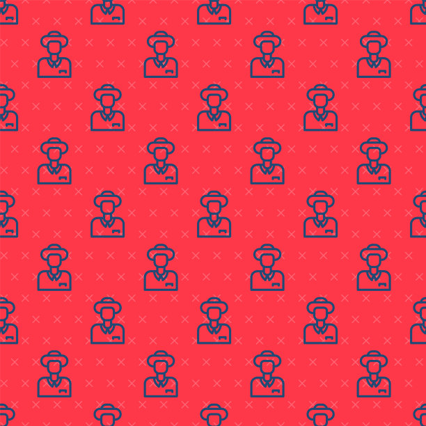 蓝线旅游图标孤立无缝模式图片下载