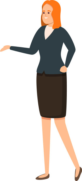 成功的成年商业女性图标卡通图片下载