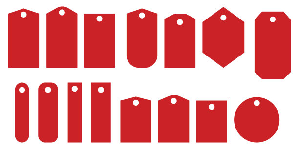 折扣销售向量。红色价格标售。股票的形象。矢量插图。每股收益10。图片下载