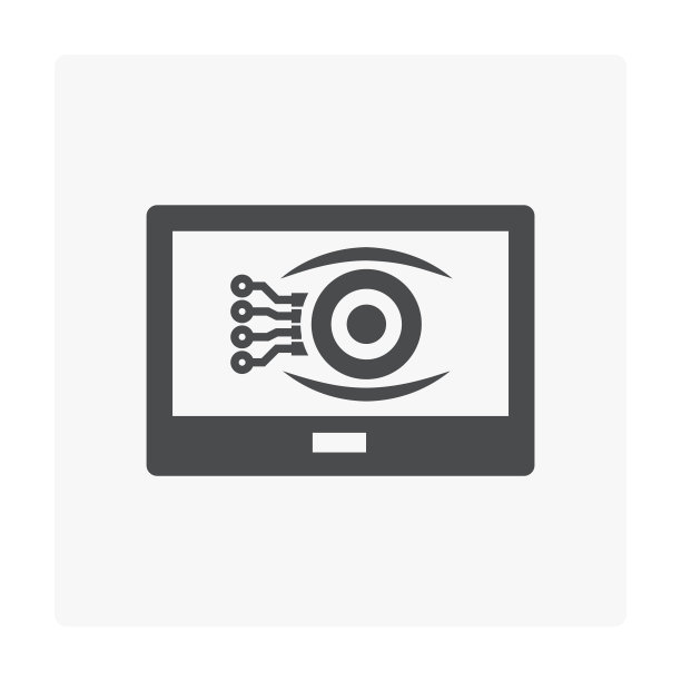 机器眼或仿生眼内平板矢量图标。技术的概念，未来和未来。图片下载