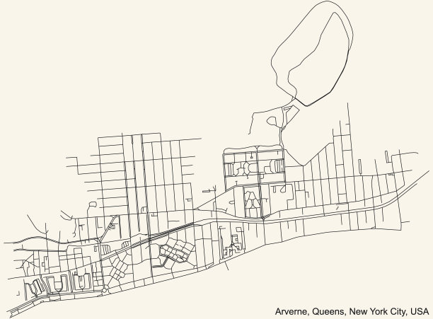 美国纽约市皇后区阿凡尔附近的街道道路地图图片下载