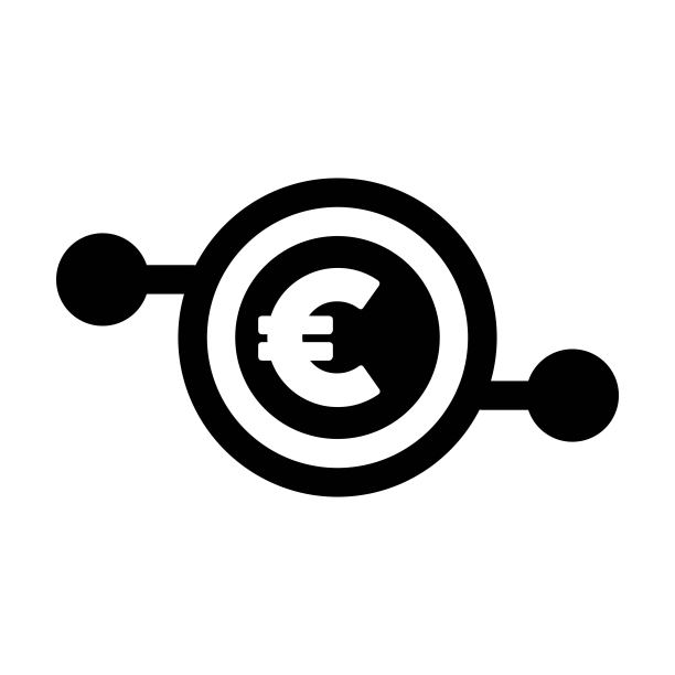 数字欧元货币图标矢量符号图片下载