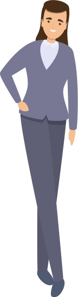 成功的商业女性西装图标卡通风格图片下载