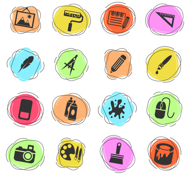 美术工具图标集图片下载