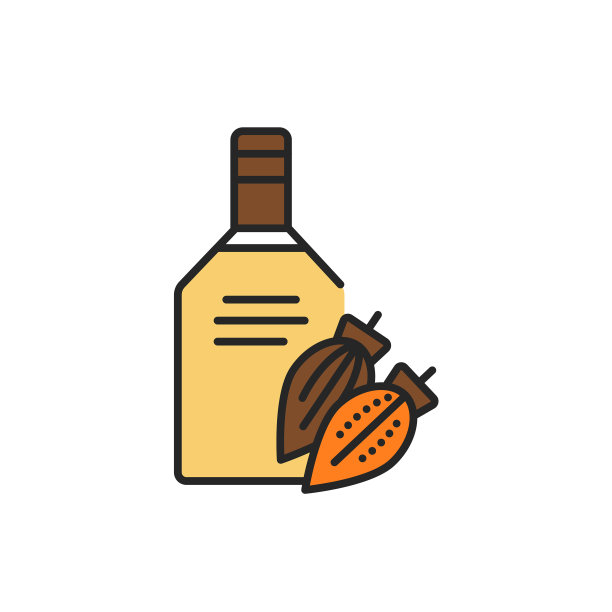 可可油玻璃瓶颜色线图标图片下载