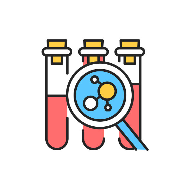 测量激素水平颜色线图标图片下载